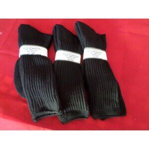 3 Pair Mens Over the Calf Diabetic Sock Acrylic Super Soft Large 8-12  USA Black